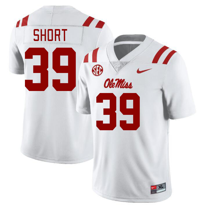 Men #39 Carter Short Ole Miss Rebels College Football Jerseyes Stitched Sale-White